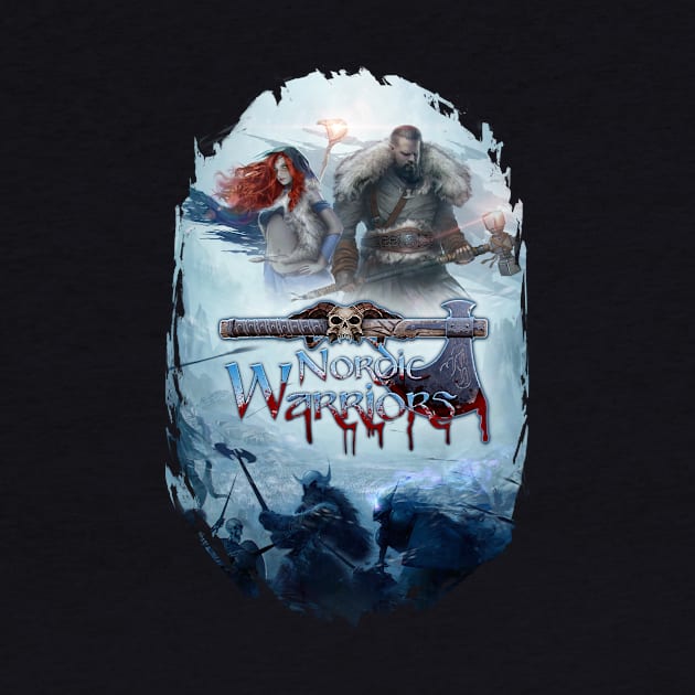 Nordic Warriors Official Art with Logo (TShirt) by LironPeer